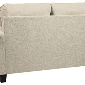 Signature Design by Ashley Abinger Chenille Contemporary Loveseat with 2 Accent Pillows, Beige