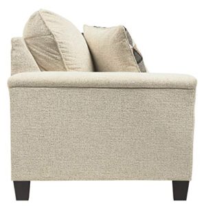 Signature Design by Ashley Abinger Chenille Contemporary Sofa with 2 Accent Pillows, Beige