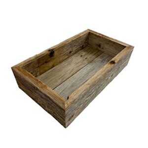 barnwoodusa small rustic wooden box | best for wood flower planter, toilet top storage boxes, and table decor centerpieces
