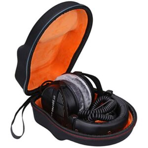 mchoi hard portable case compatible with m-audio hdh40 over ear headphones/beyerdynamic 459038 dt 990 pro/dt 770 pro open studio headphone, case only