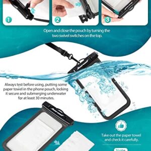 Hiearcool Universal Waterproof Case,Waterproof Phone Pouch Compatible for iPhone 12 Pro 11 Pro Max XS Max XR X 8 7 Samsung Galaxy s10/s9 Google Pixel 2 HTC Up to 7.0", IPX8 Cellphone Dry Bag - 4 Pack