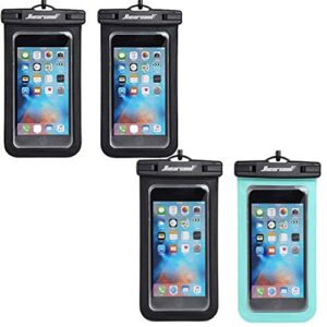 hiearcool universal waterproof case,waterproof phone pouch compatible for iphone 12 pro 11 pro max xs max xr x 8 7 samsung galaxy s10/s9 google pixel 2 htc up to 7.0", ipx8 cellphone dry bag - 4 pack