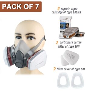 EROCK Half Facepiece Reusable Respirator 6200, Professional Organic Steam Respirator Widely Used in Organic Gas, Paint Spray, Chemical, Woodworking