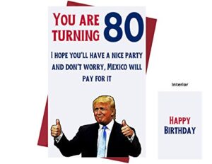 let's make 80 great again – donald trump – sarcasm 80th birthday cards for women, men, friends, coworkers, etc. – donald trump birthday cards 80 years old – 80th birthday cards 80th anniversary