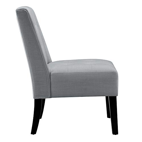 Amazon Basics Modern Tufted Accent Chair with Solid Wood Legs, Grey