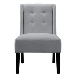 Amazon Basics Modern Tufted Accent Chair with Solid Wood Legs, Grey