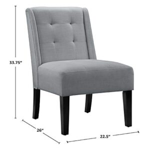 Amazon Basics Modern Tufted Accent Chair with Solid Wood Legs, Grey