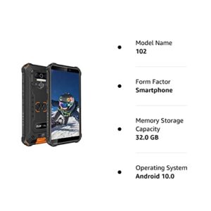 OUKITEL Rugged Smartphone Unlocked, WP5, Android 10 Cell Phone,8000mAh Battery 4GB+32GB Triple Camera 4 LED Flashlights,5.5 Inch Dual Sim GSM 4G, GPS, Bluetooth, WiFi,Orange