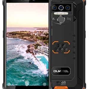 OUKITEL Rugged Smartphone Unlocked, WP5, Android 10 Cell Phone,8000mAh Battery 4GB+32GB Triple Camera 4 LED Flashlights,5.5 Inch Dual Sim GSM 4G, GPS, Bluetooth, WiFi,Orange