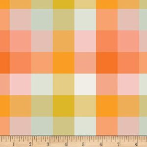 art gallery fabrics art gallery day trip picnic plaid fabric, orange