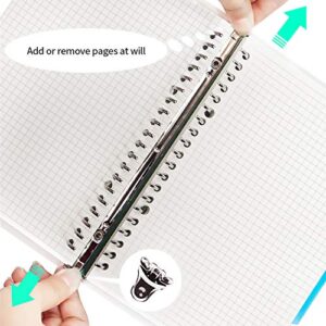 MyLifeUNIT Graph Paper Notebook, Grid Paper Notebook with Loose Leaf Binder and Divider, A5 60Sheets 100gsm (2 Pack)