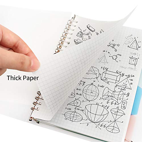 MyLifeUNIT Graph Paper Notebook, Grid Paper Notebook with Loose Leaf Binder and Divider, A5 60Sheets 100gsm (2 Pack)