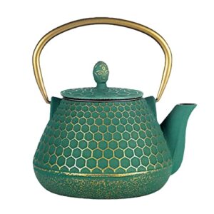 cast iron tea kettle, japanese tetsubin teapot coated with enameled interior, durable cast iron teapot with stainless steel infuser for stovetop safe(1000ml/34oz)