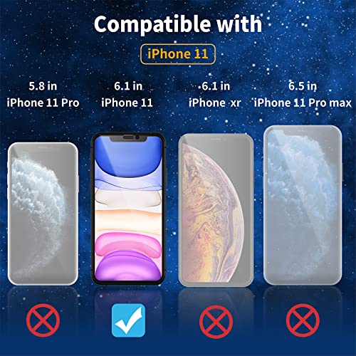 QUESPLE [Full Coverage] 2 Pack Privacy Screen Protector for iPhone 11 6.1 Inch + 2 Pack Camera Lens Protector, Anti-Spy Tempered Glass Film, with Easy Installation Kit, Anti Peeping