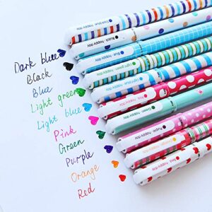 colorful pens gel ink pen set 0.5 mm multi colored roller ball fine point ballpoint pen, cute pens for school writing journaling sketching doodling,kids girls students stationery gift set