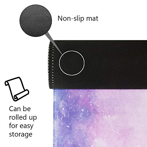 Multifunctional Office Desk Pad, 30.3" x 11" PU Leather Desk Mat, Waterproof Desk Blotter Protector Marble Desk Pad for Office, Home (Starry Sky)