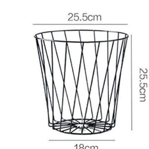 Yodio Wire Slot Diagonal Pink Modern Round Metal Wire Storage Basket Trash Basket, Suitable for Home Kitchen Bedroom Use