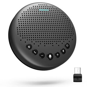conference speaker and microphone - emeet luna 360° voice pickup w/noise reduction/mute/indicator usb bluetooth speakerphone w/dongle for 8 people daisy chain for 16 compatible with leading software