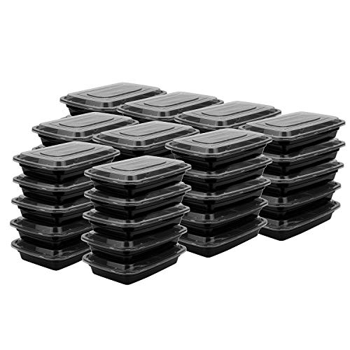 Suwimut 60 Pack Meal Prep Containers, 26 OZ Disposable Plastic Lunch Box Food Storage Washable Containers with Lids, Kitchen Food Takeout Deli Containers, Freezer, Dishwasher and Microwave Safe