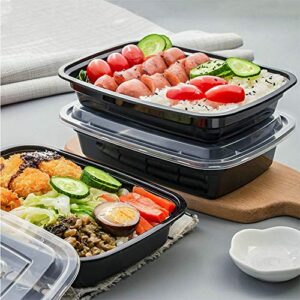 Suwimut 60 Pack Meal Prep Containers, 26 OZ Disposable Plastic Lunch Box Food Storage Washable Containers with Lids, Kitchen Food Takeout Deli Containers, Freezer, Dishwasher and Microwave Safe