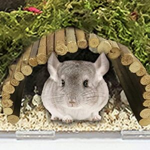 Tfwadmx Wooden Hamster Bridge, Extra Large - Small Animal Bendy Bridge Tunnel Hut Hideout Ladder Hideaway Climbing Chew Toy for Gerbil Guinea Pig Chinchilla Rabbit Ferret Hedgehog Rat Gerbil