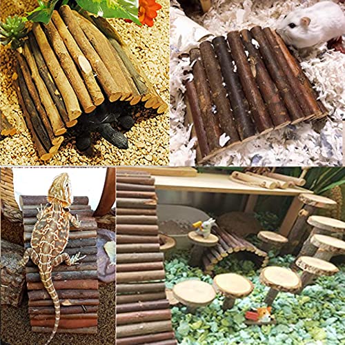 Tfwadmx Wooden Hamster Bridge, Extra Large - Small Animal Bendy Bridge Tunnel Hut Hideout Ladder Hideaway Climbing Chew Toy for Gerbil Guinea Pig Chinchilla Rabbit Ferret Hedgehog Rat Gerbil