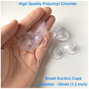 LuluEasy 20 Pieces Clear Suction Cups 30mm Thick Without Hooks Without Holes, Professional Strength Small Plastic Sucker Pads for Home Kitchen Car Radar Detector Festivals Decoration