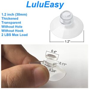 LuluEasy 20 Pieces Clear Suction Cups 30mm Thick Without Hooks Without Holes, Professional Strength Small Plastic Sucker Pads for Home Kitchen Car Radar Detector Festivals Decoration