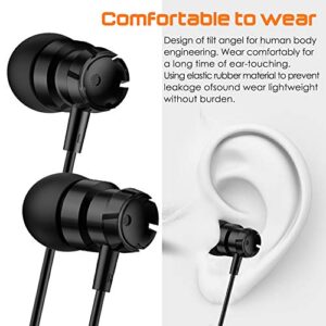 2 Packs Earbud Headphones with Remote & Microphone and Case, findTop Earphone Stereo Noise Isolating Tangle Free for iOS and Android, Fits All 3.5mm Interface Device- Black & White