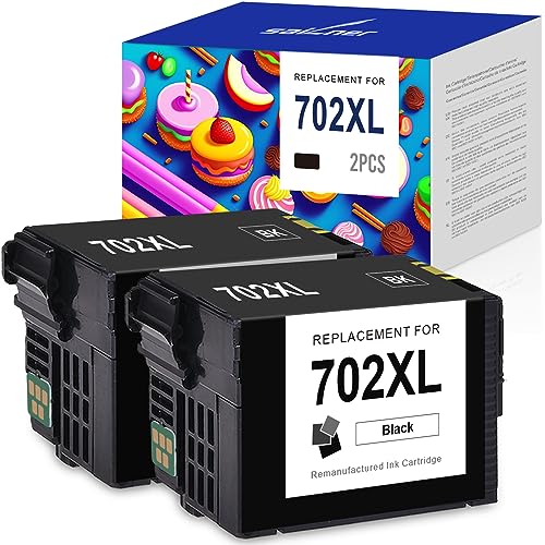 SAILNER 702XL Black Remanufactured Ink Cartridge Replacement for Epson 702 XL 702XL for Workforce Pro WF-3720 WF-3733 WF-3730 WF3730 WF3733 WF3720 Printer 702 XL Ink Cartridge