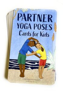 partner yoga poses cards for kids - for play therapy, brain breaks, classroom yoga, yoga for families, elementary pe class, yoga games, preschool yoga, kids yoga class, or mommy me yoga