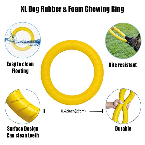 DLDER Indestructible Dog Toys Dog Chew Toy for Aggressive Chewers Flying Discs for Medium/Large Breeds Dog Training Ring,Floating Dog Ring Toys for Throwing,Catching, Flying Lightweight Dog Toy