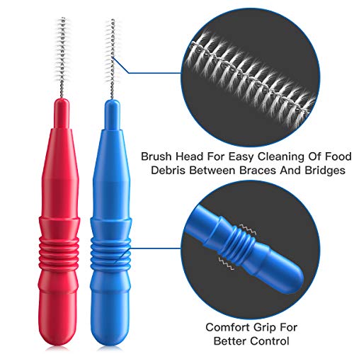 Interdental Brush, Flossing Head,Easy Use Tooth Cleaning Tool (72 Count)(2.5mm/3mm)