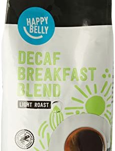 Amazon Brand - Happy Belly Decaf Breakfast Blend Ground Coffee, Light Roast, 32 Ounce