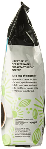 Amazon Brand - Happy Belly Decaf Breakfast Blend Ground Coffee, Light Roast, 32 Ounce