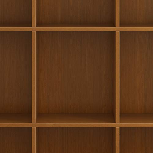 SIMPLIHOME Acadian SOLID WOOD 44 Inch Transitional 9 Cube Bookcase and Storage Unit in Light Golden Brown, For the Living Room, Study Room and Office