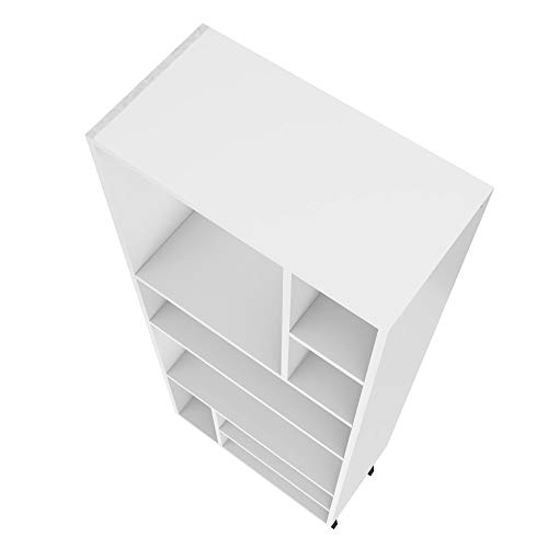 Manhattan Comfort Warren Modern Home Office 8 Shelves Tall Bookcase 1.0, White