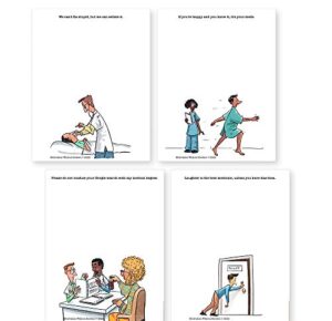 motivation without borders mwb 4 funny note pads with medical humor - perfect novelty gift for doctor, coworker or friends | pack of 4 | 4.25" x 5.5" with 50 sheets per pad