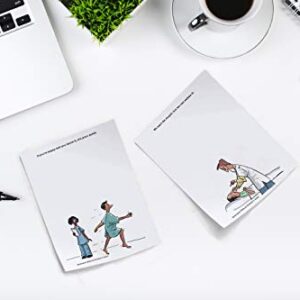 Motivation Without Borders MWB 4 Funny Note Pads with Medical Humor - Perfect Novelty Gift for Doctor, Coworker or Friends | Pack of 4 | 4.25" x 5.5" with 50 Sheets per Pad