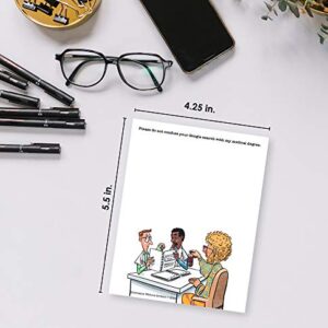 Motivation Without Borders MWB 4 Funny Note Pads with Medical Humor - Perfect Novelty Gift for Doctor, Coworker or Friends | Pack of 4 | 4.25" x 5.5" with 50 Sheets per Pad