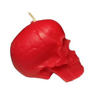 2 pcs red skull candles for love spells (gift, witches, witch, figure, aessthetic, skeleton, goth, spooky, ritual, fireplace, decorations, bloody, brain, spiritual, weird, satanic, drip)