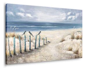 yihui arts beach canvas wall arts with textured 3d seascape blue oil painting abstract coastal picture modern ocean artwork for living room bedroom bathroom decor