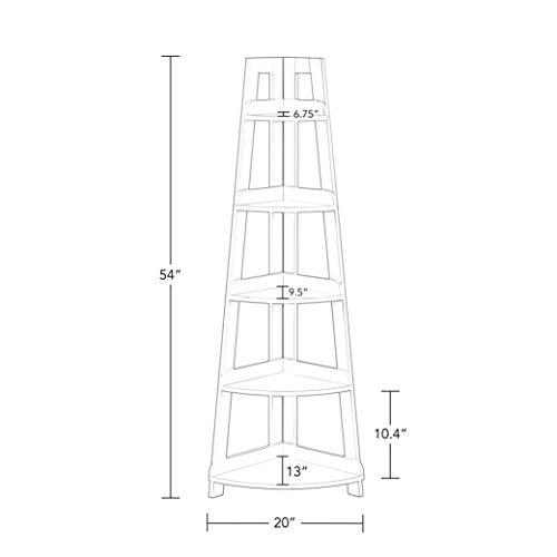 RiverRidge Kids 5-Tier Corner Ladder Floor Shelf, White (02-186)