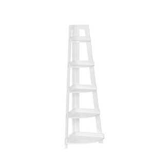 RiverRidge Kids 5-Tier Corner Ladder Floor Shelf, White (02-186)
