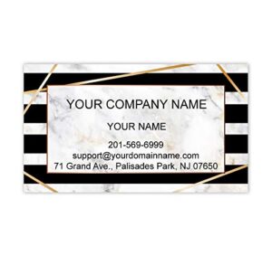 custom premium business cards 100 pcs full color - printed on classic matte paper 14pt (114 lbs. 308gsm) (marble stripes), made in the usa