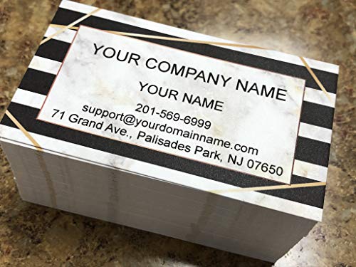 Custom Premium Business Cards 100 pcs Full color - Printed on Classic matte paper 14pt (114 lbs. 308gsm) (Marble Stripes), Made in The USA