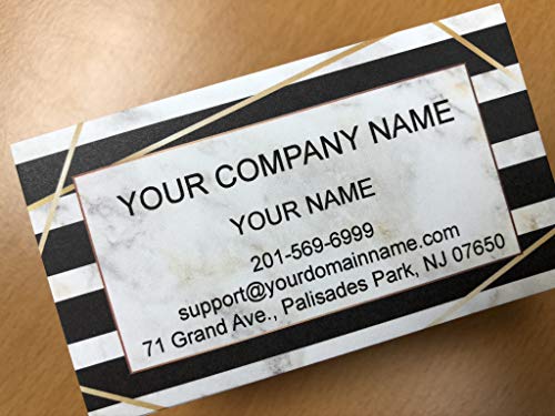 Custom Premium Business Cards 100 pcs Full color - Printed on Classic matte paper 14pt (114 lbs. 308gsm) (Marble Stripes), Made in The USA