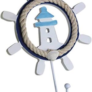 Mediterranean Theme Hook Nautical Hook Towel Hat Coat Hangers Rustic Wall Hooks for Home Cloakroom Clothing Shop Decor - Lighthouse