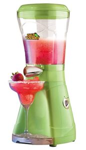nostalgia taco tuesday frozen drink maker and margarita machine for home - 64-ounce slushy maker with stainless steel flow spout - easy to clean and double insulated - green