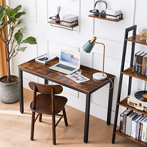 IBUYKE Computer Desk, 47" Home Office Writing Study Desk, Industrial Bar Table, Dinning Table, Simple Small Table with Thicker Tabletop, Metal Frame TMJ016H